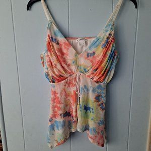 Multi Colored Cami Tank Handkerchief Hem